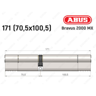 Циліндр ABUS BRAVUS 2000 MX, ключ-ключ, 170 (70х100)
