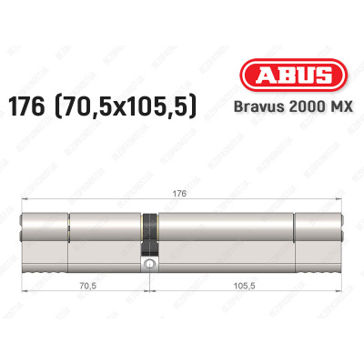 Цилиндр ABUS BRAVUS 2000 MX, ключ-ключ, 175 (70х105)