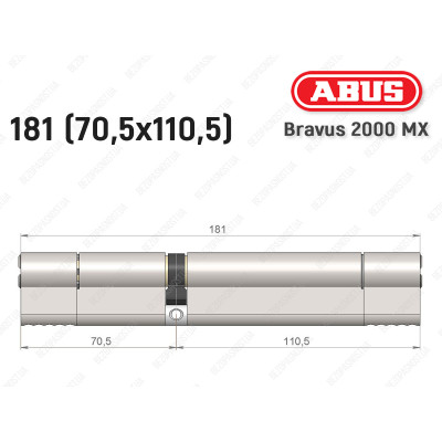 Цилиндр ABUS BRAVUS 2000 MX, ключ-ключ, 180 (70х110)