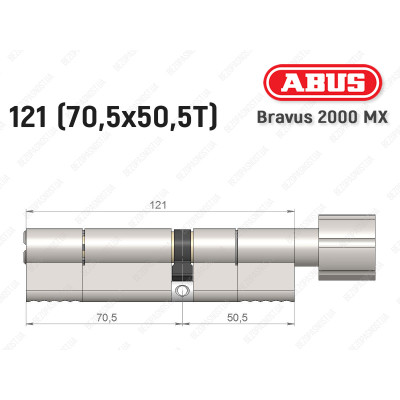 Циліндр ABUS BRAVUS 2000 MX, з тумблером, 120 (70х50Т)