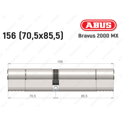 Циліндр ABUS BRAVUS 2000 MX, ключ-ключ, 155 (70х85)