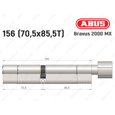 Циліндр ABUS BRAVUS 2000 MX, з тумблером, 155 (70х85T)