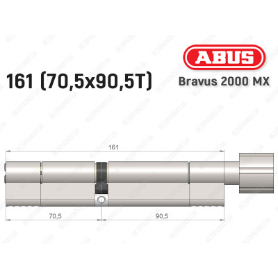 Циліндр ABUS BRAVUS 2000 MX, з тумблером, 160 (70х90T)