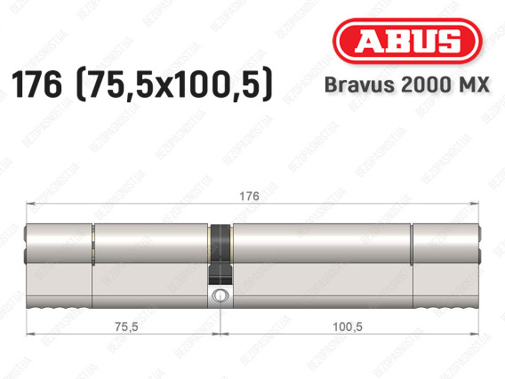Цилиндр ABUS BRAVUS 2000 MX, ключ-ключ, 175 (75х100)
