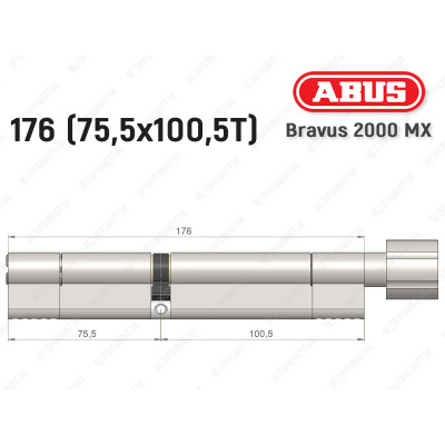 Циліндр ABUS BRAVUS 2000 MX, з тумблером, 175 (75х100T)