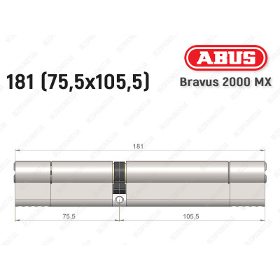 Циліндр ABUS BRAVUS 2000 MX, ключ-ключ, 180 (75х105)