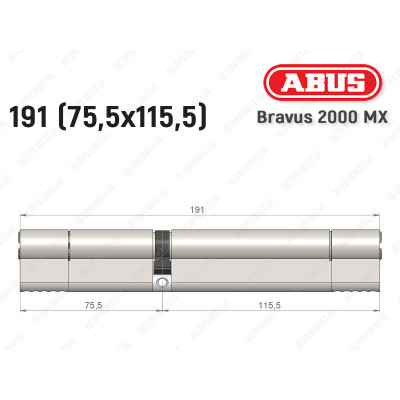 Циліндр ABUS BRAVUS 2000 MX, ключ-ключ, 190 (75х115)