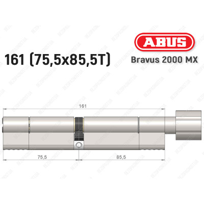 Циліндр ABUS BRAVUS 2000 MX, з тумблером, 160 (75х85T)