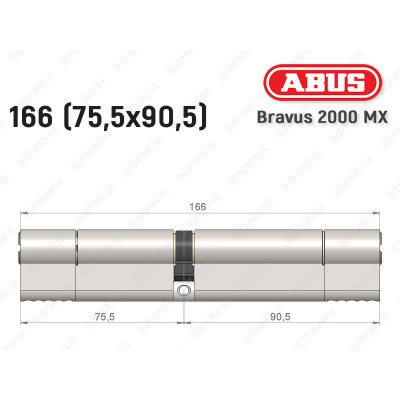 Цилиндр ABUS BRAVUS 2000 MX, ключ-ключ, 165 (75х90)
