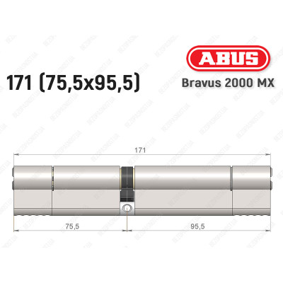 Циліндр ABUS BRAVUS 2000 MX, ключ-ключ, 170 (75х95)