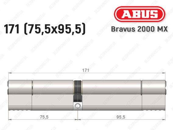Цилиндр ABUS BRAVUS 2000 MX, ключ-ключ, 170 (75х95)