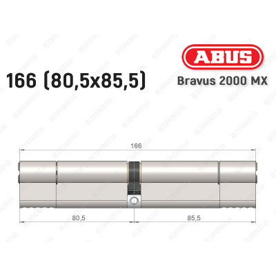 Циліндр ABUS BRAVUS 2000 MX, ключ-ключ, 165 (80х85)