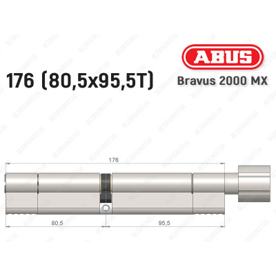 Циліндр ABUS BRAVUS 2000 MX, з тумблером, 175 (80х95T)
