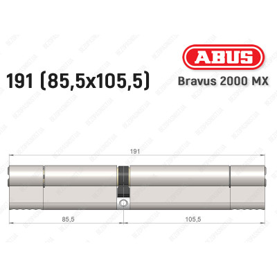 Цилиндр ABUS BRAVUS 2000 MX, ключ-ключ, 190 (85х105)
