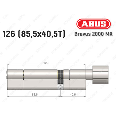 Циліндр ABUS BRAVUS 2000 MX, з тумблером, 125 (85х40T)
