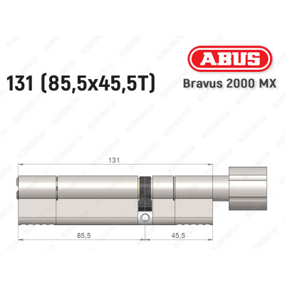 Циліндр ABUS BRAVUS 2000 MX, з тумблером, 130 (85х45T) Циліндр ABUS BRAVUS 2000 MX, з тумблером, 130 (85х45T)