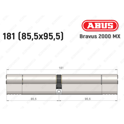 Циліндр ABUS BRAVUS 2000 MX, ключ-ключ, 180 (85х95)