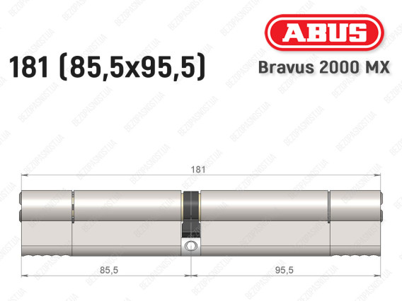 Цилиндр ABUS BRAVUS 2000 MX, ключ-ключ, 180 (85х95)