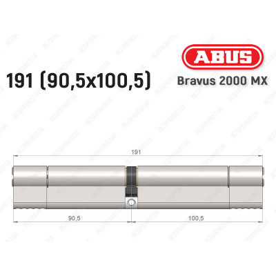 Цилиндр ABUS BRAVUS 2000 MX, ключ-ключ, 190 (90х100)
