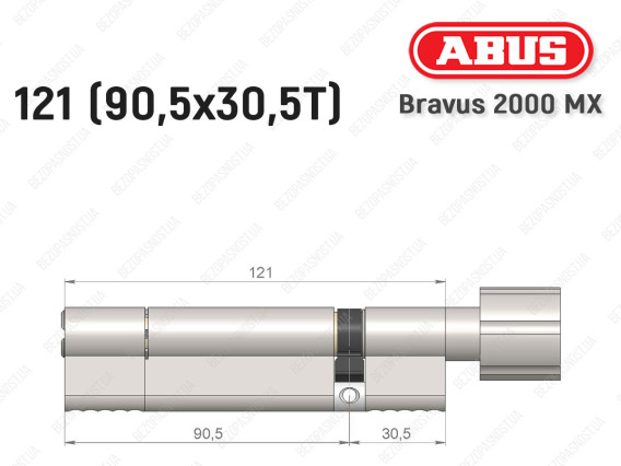 Циліндр ABUS BRAVUS 2000 MX, з тумблером, 120 (90х30T)