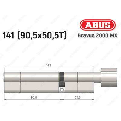 Цилиндр ABUS BRAVUS 2000 MX, с тумблером, 140 (90х50T)