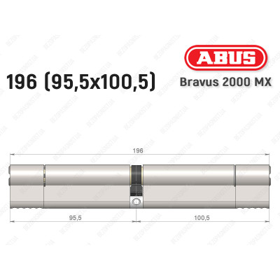 Циліндр ABUS BRAVUS 2000 MX, ключ-ключ, 195 (95х100)