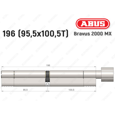 Циліндр ABUS BRAVUS 2000 MX, з тумблером, 195 (95х100T)