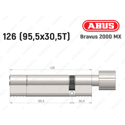 Циліндр ABUS BRAVUS 2000 MX, з тумблером, 125 (95х30T)