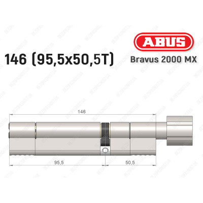 Циліндр ABUS BRAVUS 2000 MX, з тумблером, 145 (95х50T)