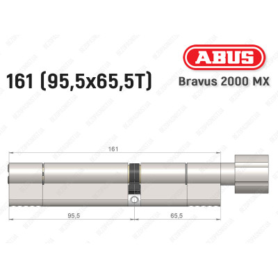 Циліндр ABUS BRAVUS 2000 MX, з тумблером, 160 (95х65T)