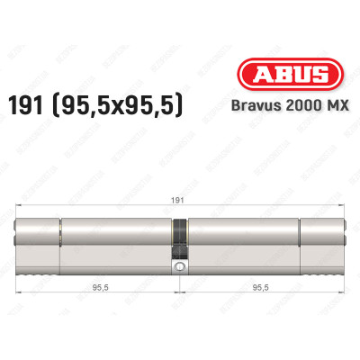 Циліндр ABUS BRAVUS 2000 MX, ключ-ключ, 190 (95х95)