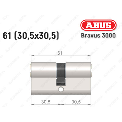 Циліндр ABUS BRAVUS 3000 Compact, ключ-ключ, 60 мм (30х30)