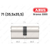 Цилиндр ABUS BRAVUS 3000 Compact, ключ-ключ, 70 мм (35х35)