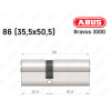Цилиндр ABUS BRAVUS 3000 Compact, ключ-ключ, 85 мм (35х50)