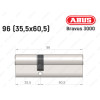 Циліндр ABUS BRAVUS 3000 Compact, ключ-ключ, 95 мм (35х60)