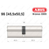 Циліндр ABUS BRAVUS 3000 Compact, ключ-ключ, 95 мм (45х50)