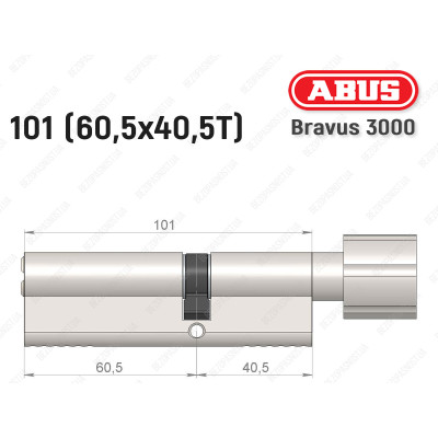 Циліндр ABUS BRAVUS 3000 Compact, з тумблером, 100 мм (60х40Т)