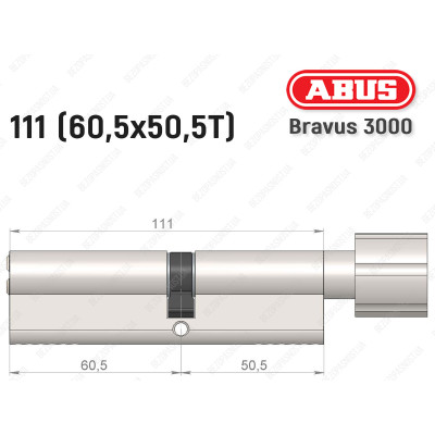 Цилиндр ABUS BRAVUS 3000 Compact, с тумблером, 110 мм (60х50Т)