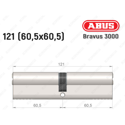 Циліндр ABUS BRAVUS 3000 Compact, ключ-ключ, 120 мм (60х60)
