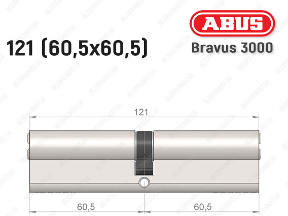 Циліндр ABUS BRAVUS 3000 Compact, ключ-ключ, 120 мм (60х60)
