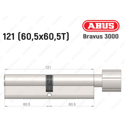 Цилиндр ABUS BRAVUS 3000 Compact, с тумблером, 120 мм (60х60Т)
