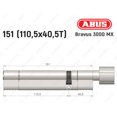 Циліндр ABUS BRAVUS 3000 MX, з тумблером, 100 мм (30х70T)