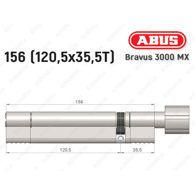 Циліндр ABUS BRAVUS 3000 MX, з тумблером, 100 мм (30х70T)