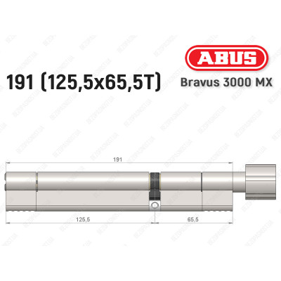 Циліндр ABUS BRAVUS 3000 MX, з тумблером, 100 мм (30х70T)