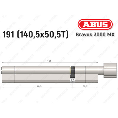Циліндр ABUS BRAVUS 3000 MX, з тумблером, 100 мм (30х70T)