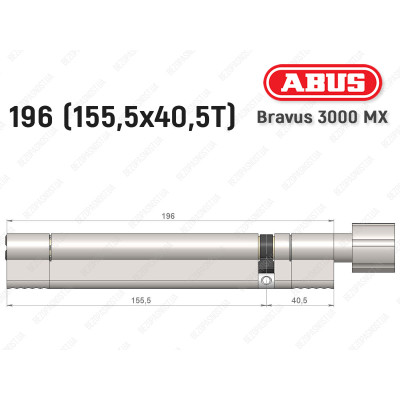 Циліндр ABUS BRAVUS 3000 MX, з тумблером, 100 мм (30х70T)