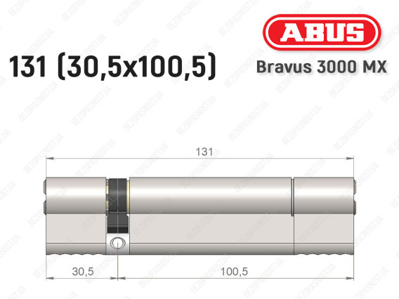 Циліндр ABUS BRAVUS 3000 MX, ключ-ключ, 130 мм (30х100)