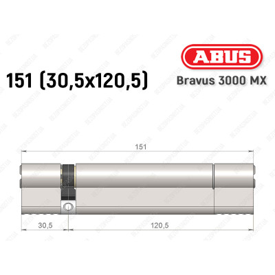 Циліндр ABUS BRAVUS 3000 MX, ключ-ключ, 150 мм (30х120)