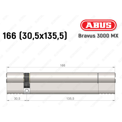 Циліндр ABUS BRAVUS 3000 MX, ключ-ключ, 165 мм (30х135)