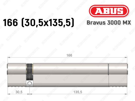 Циліндр ABUS BRAVUS 3000 MX, ключ-ключ, 165 мм (30х135)